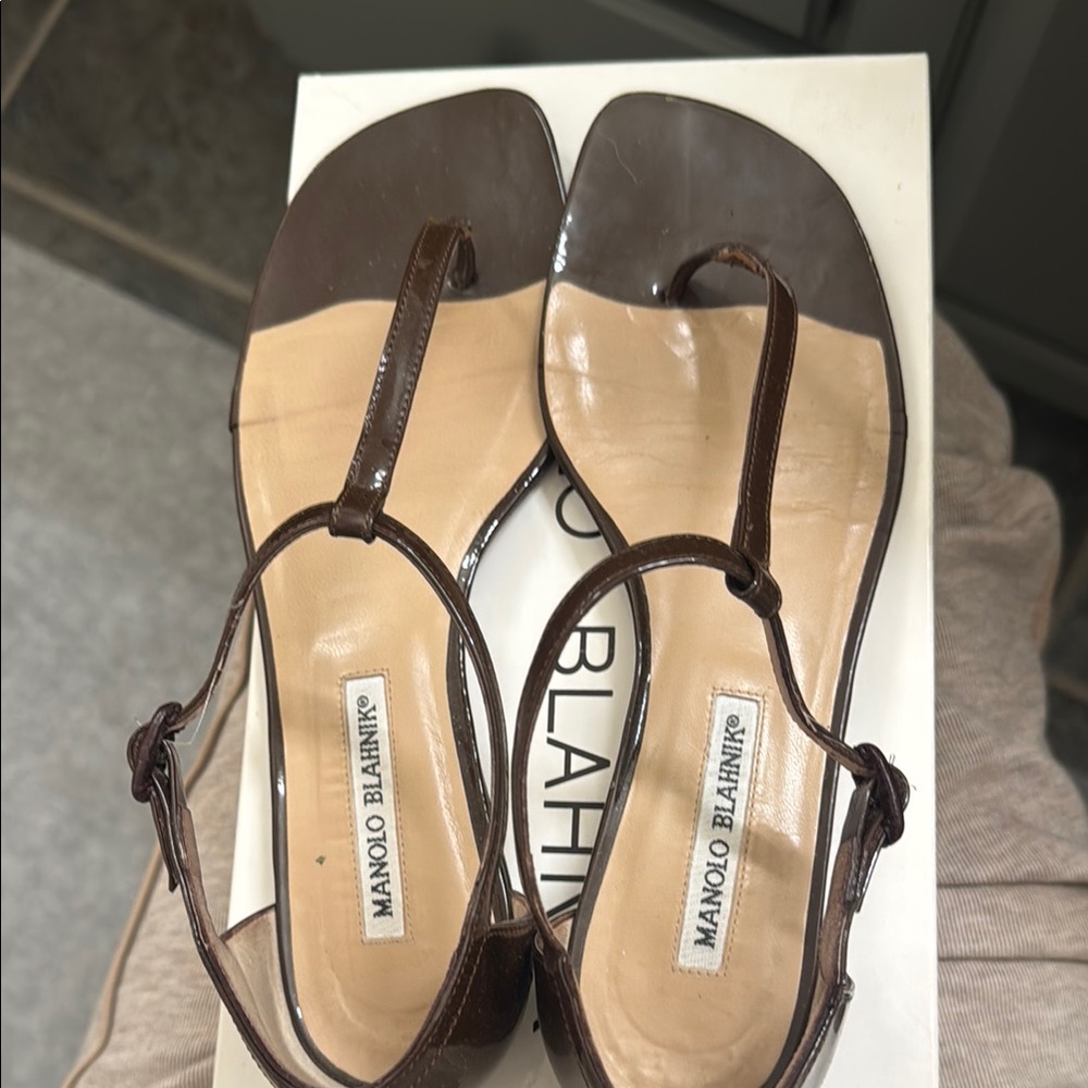Manolo Blahnik Brown Sandals